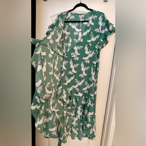 Max Studio Women's Ruffle Crepe High/Low Wrap Dress-NWT - Picture 7 of 13